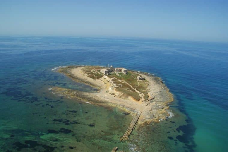 Isola delle Correnti vista dall'alto, acqua turchese